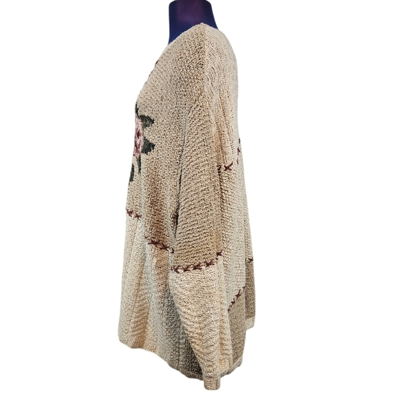 Jones New York Handknit Baggy Colorblock Floral Sweater Size‎ 2X Women's C53 - Picture 4 of 11